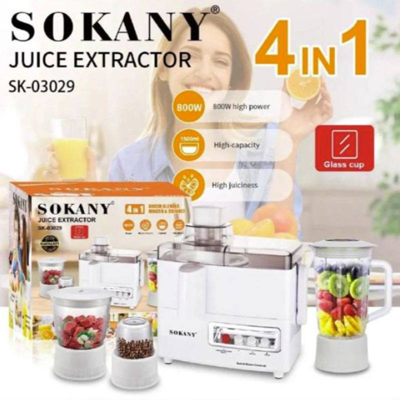 SOKANY - Extractor de Jugo 4 EN 1, SK-03029 Sokany