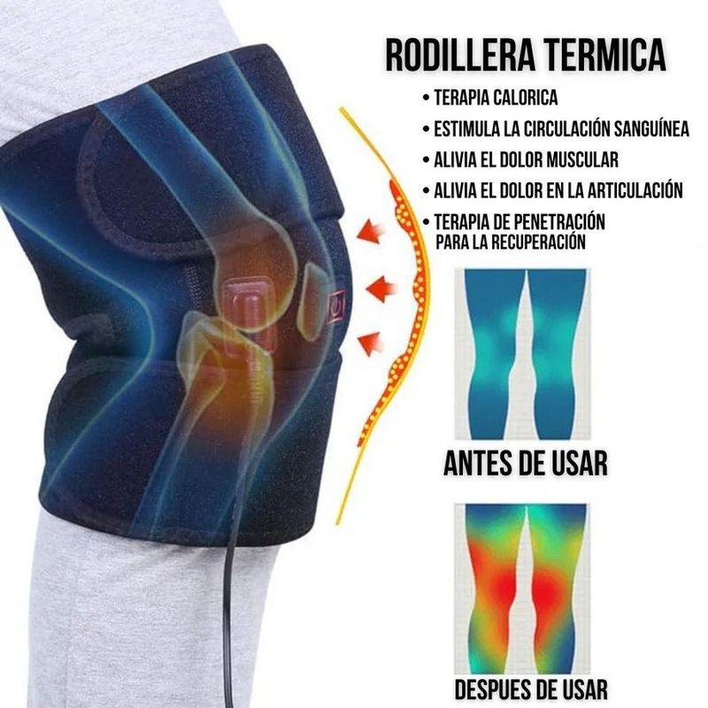 GENERICO - Rodillera Termica Usb Almohadilla Electrica Alivia Dolor