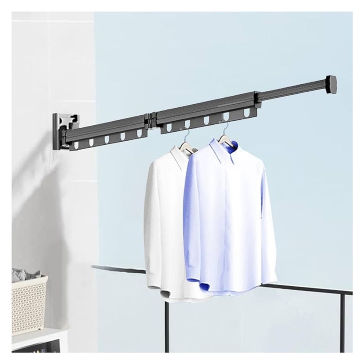 MULTIPLACE COLOMBIA - Tendedero Plegable para ropa de Pared en aluminio 126 cm-