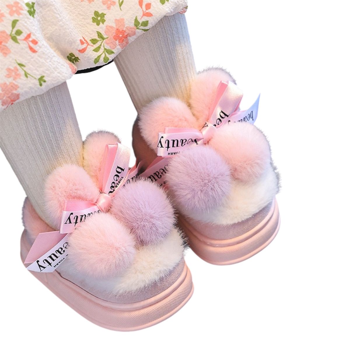 MULTIPLACE COLOMBIA - Pantuflas Babuchas Para Niña Peluche Extra suaves-