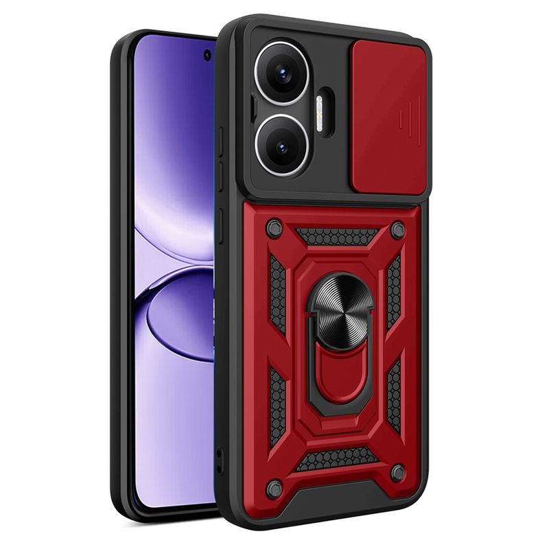 GENERICO - Funda Estuche Case Slider Compatible Con Xiaomi Poco F7 5G Rojo