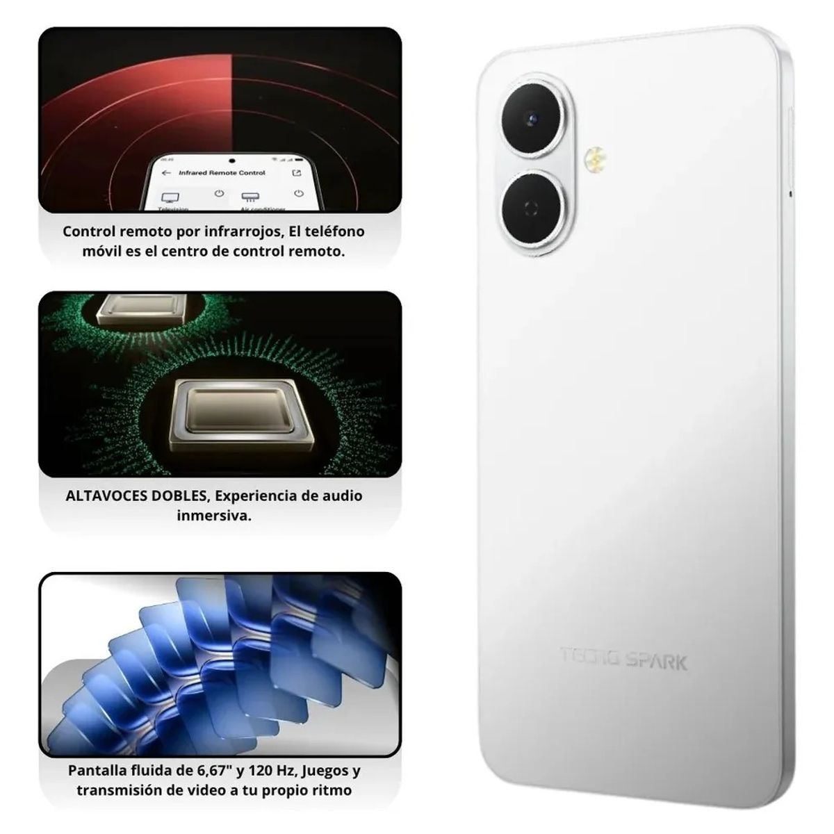 TECNO MOBILE - Celular TECNO SPARK GO 2 4GB RAM 128GB ROM - 6.67” HD+ 120Hz