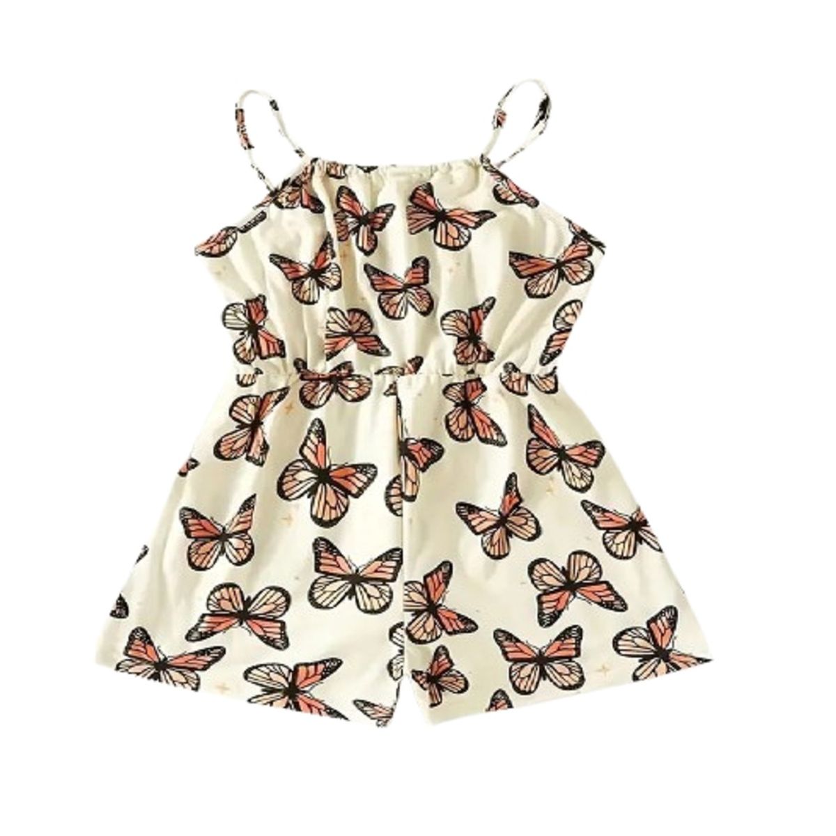 100 - Enterizo Color Beige Con Mariposas