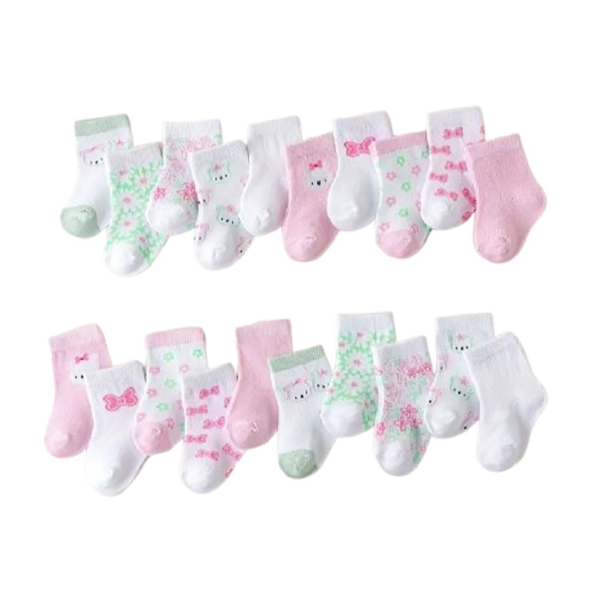 100 - Paquete Por 10 Pares De Medias Cortas Para Bebe