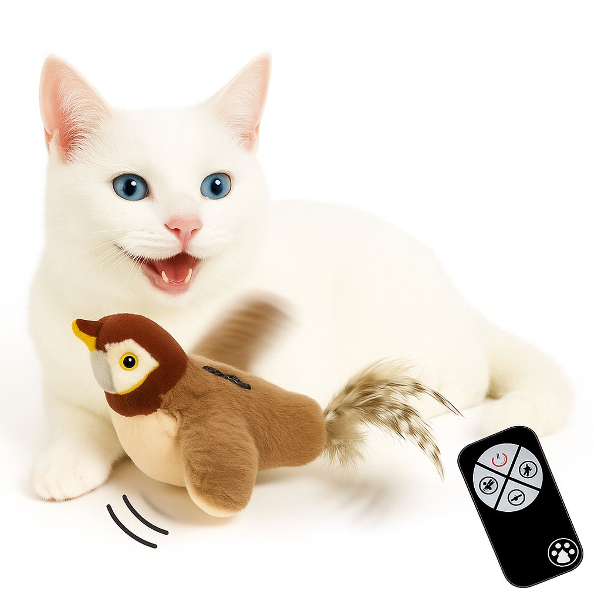 GENERICO - Juguete de Peluche Electrico para gatos Recargable pajaro