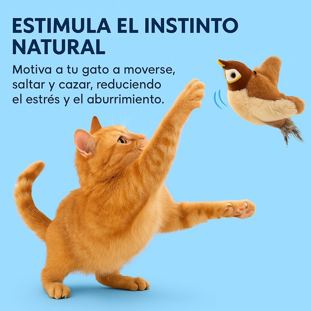 GENERICO - Juguete de Peluche Electrico para gatos Recargable pajaro