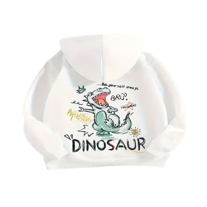 100 - Sueter Blanco con Estampado de Dinosaurio