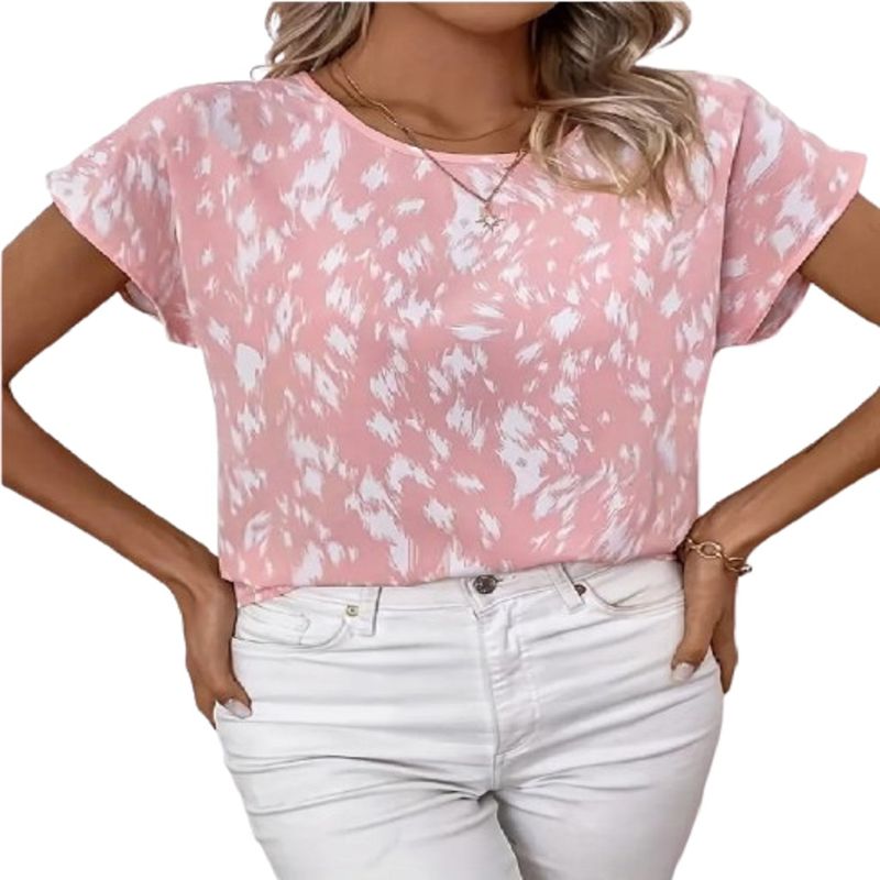 100 - Blusa Rosa Cuello Redondo