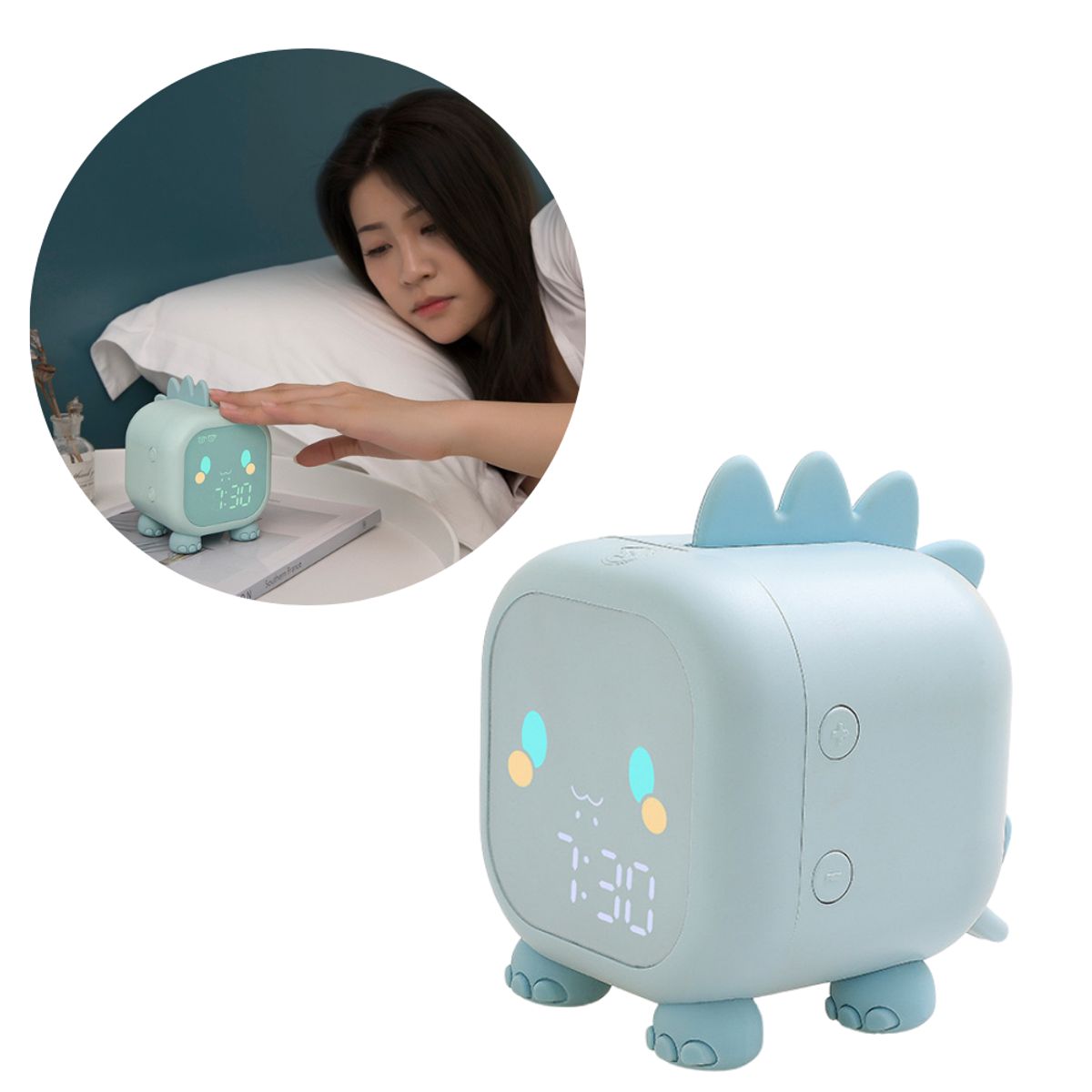 Q AND Q - Reloj Despertador Infantil Bluetooth con Luz LED-