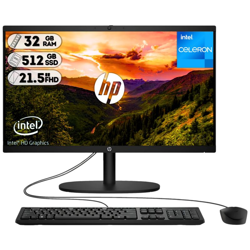 HP - TODO EN UNO INTEL DUAL CORE SSD 512GB RAM 32GB LED 22 FULL HD