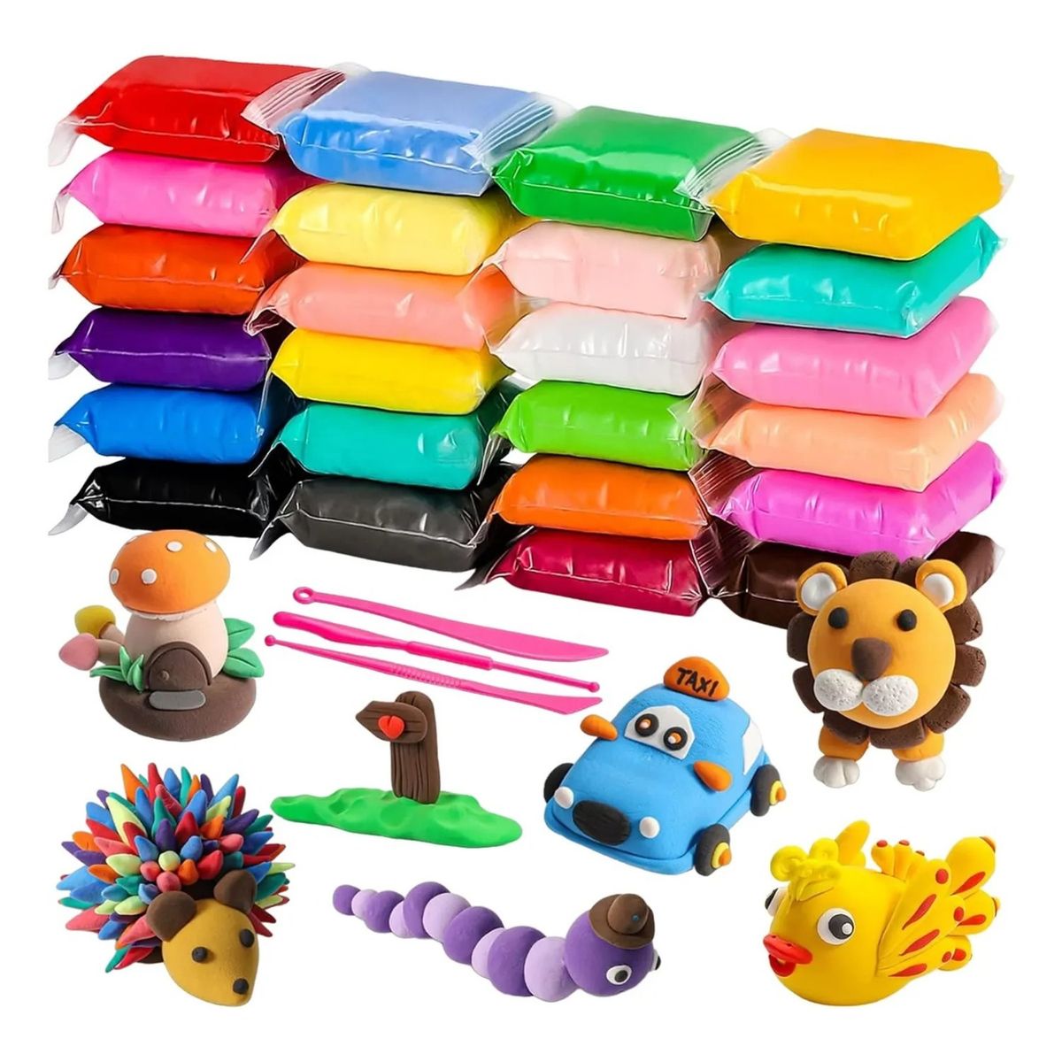 GENERICO - Set X12 Bolsas Masa Foami Moldeable Escolar Colores Surtidos