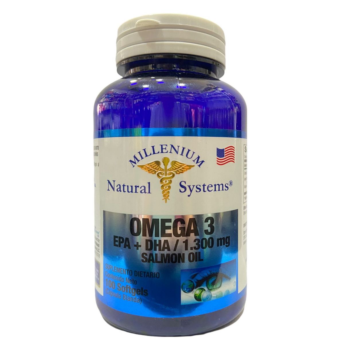 MILLENIUM NATURAL SYSTEM - Omega 3 salmon 1300mg epa + dha 100 softgels natural systems