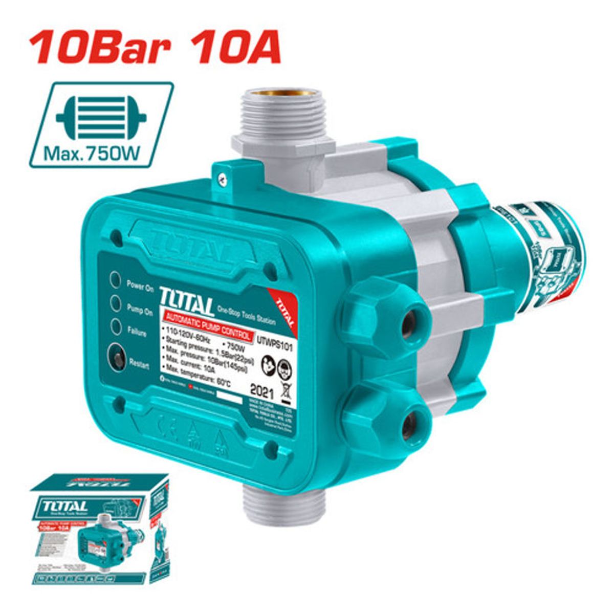 TOTAL - Bomba Presurizadora 1  110-120v 15bar 22psi 1 Hp Total
