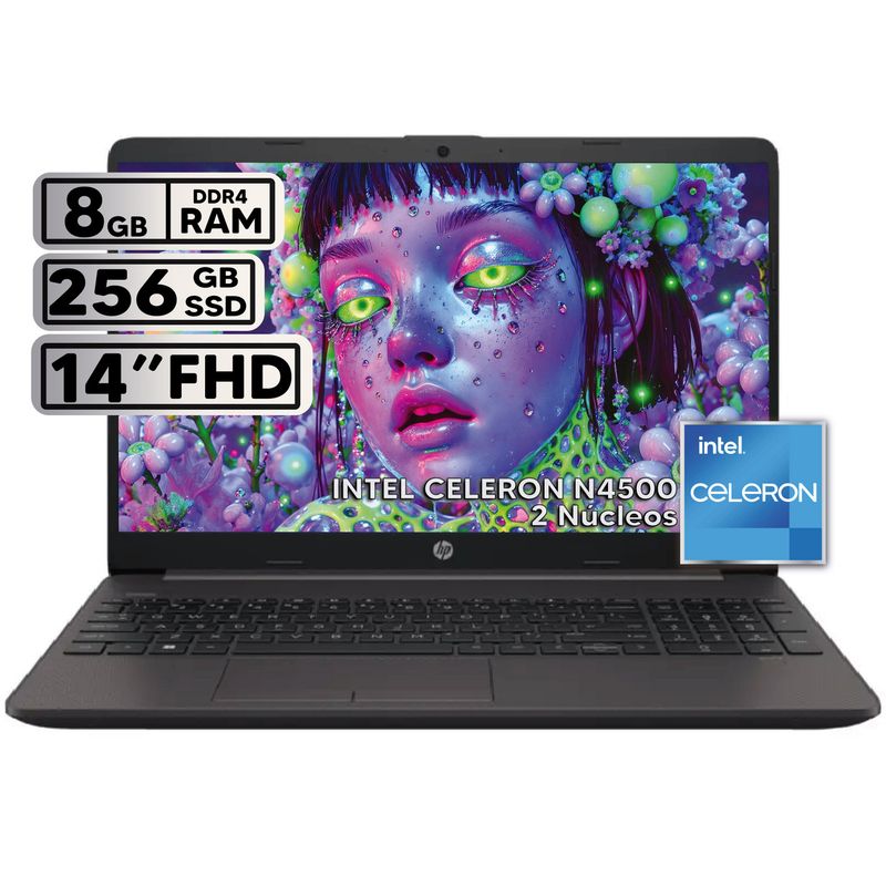 HP - PORTATIL HP 240 G9 INTEL CELERON N4500 8GB RAM  256GB SSD PANTALLA 14" LED HD