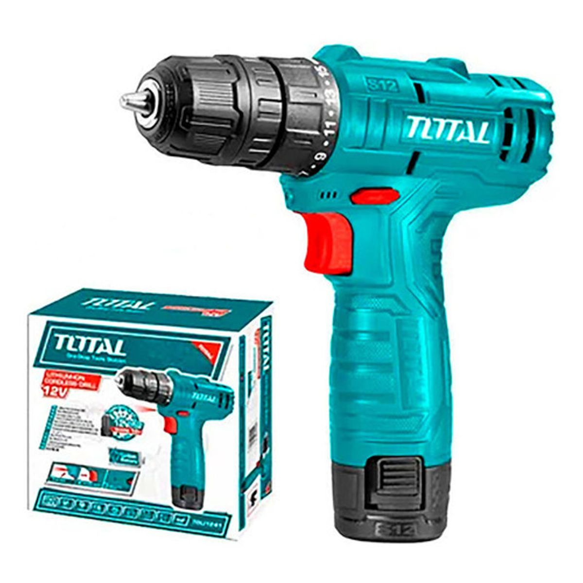 TOTAL - Taladro Inalambrico 10mm Total Incluye Bateria De 15ah