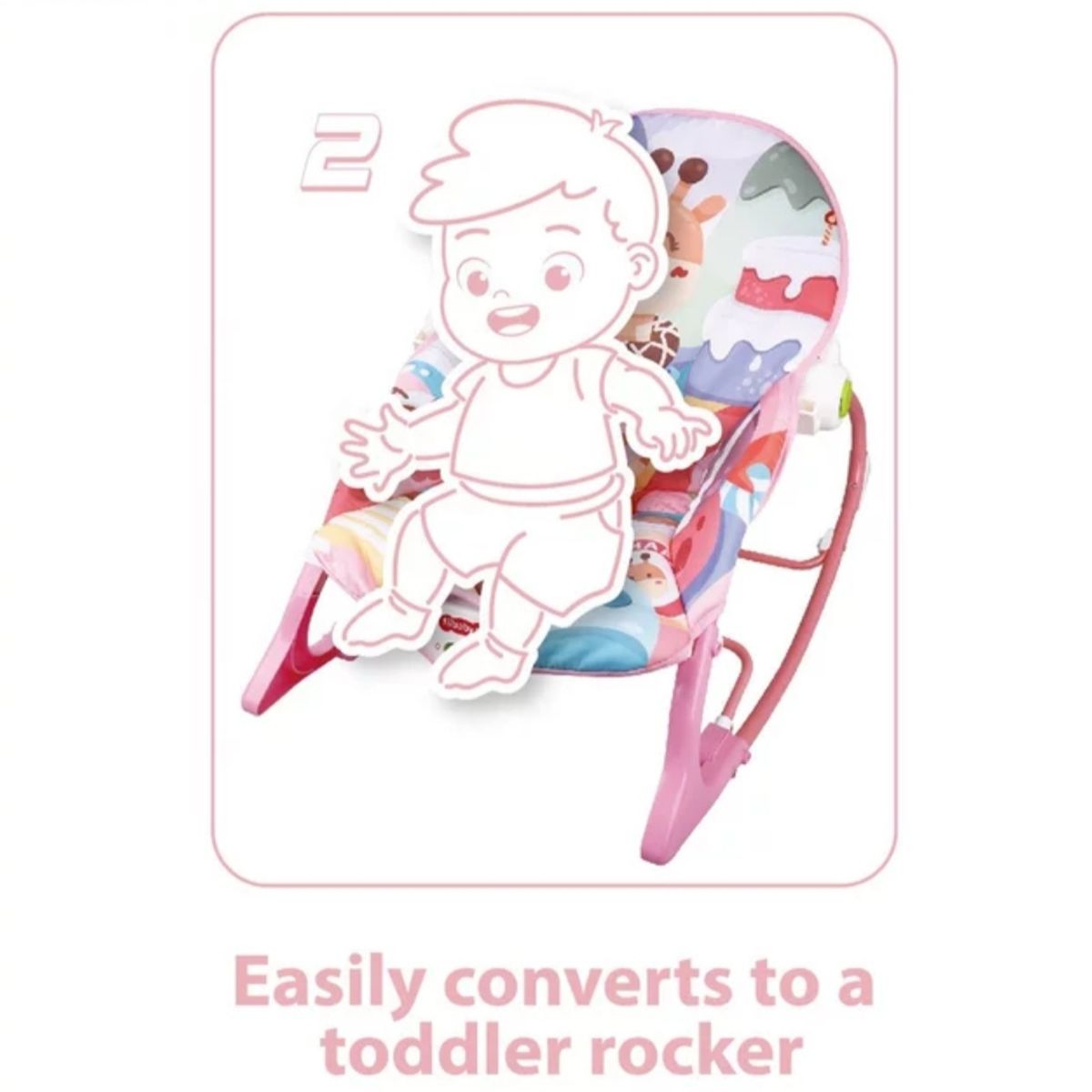 GENERICO - Silla mesedora vibradora y musical rocker crece conmigo bebe