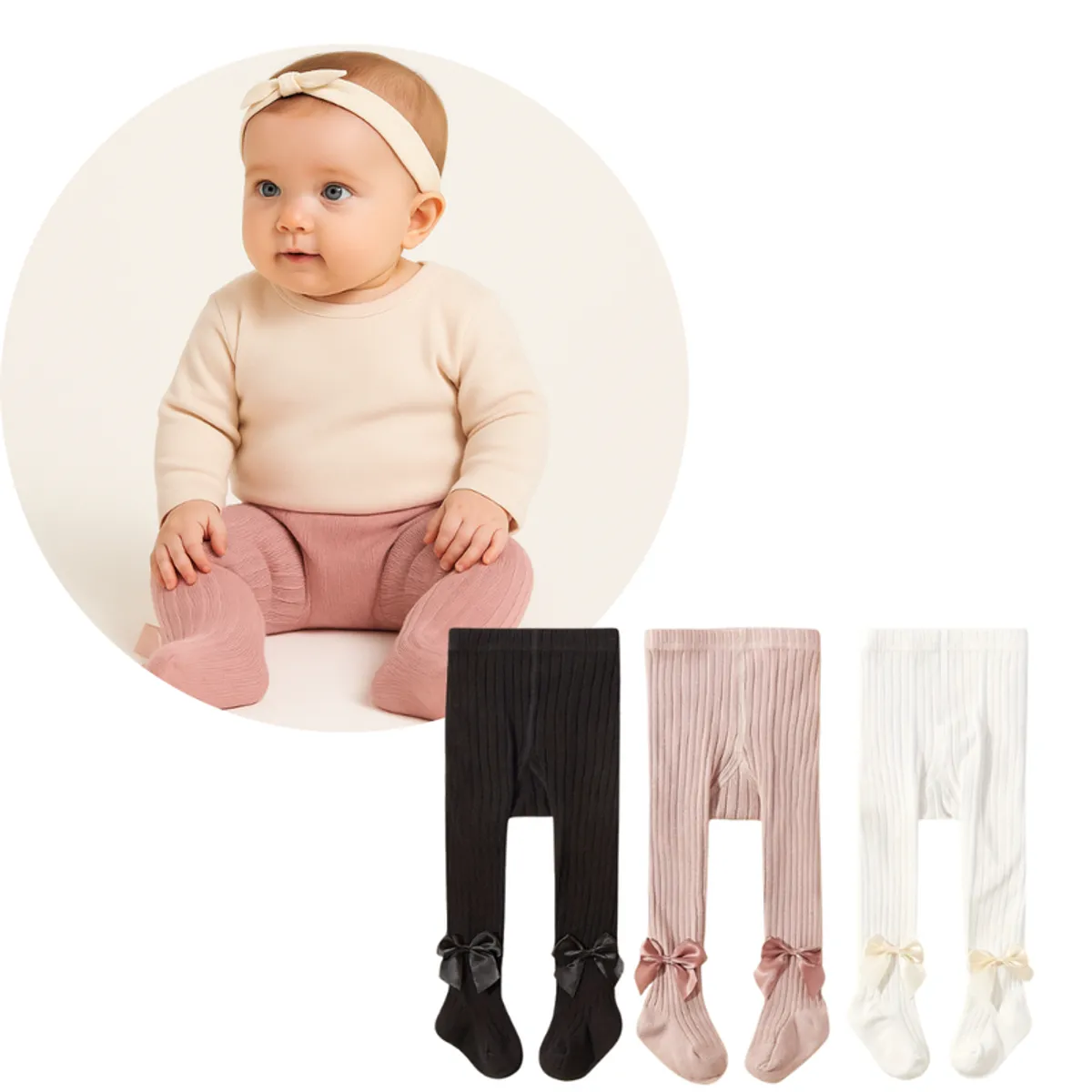 MULTIPLACE COLOMBIA - Set de Medias Panty para Bebé  3 Colores-