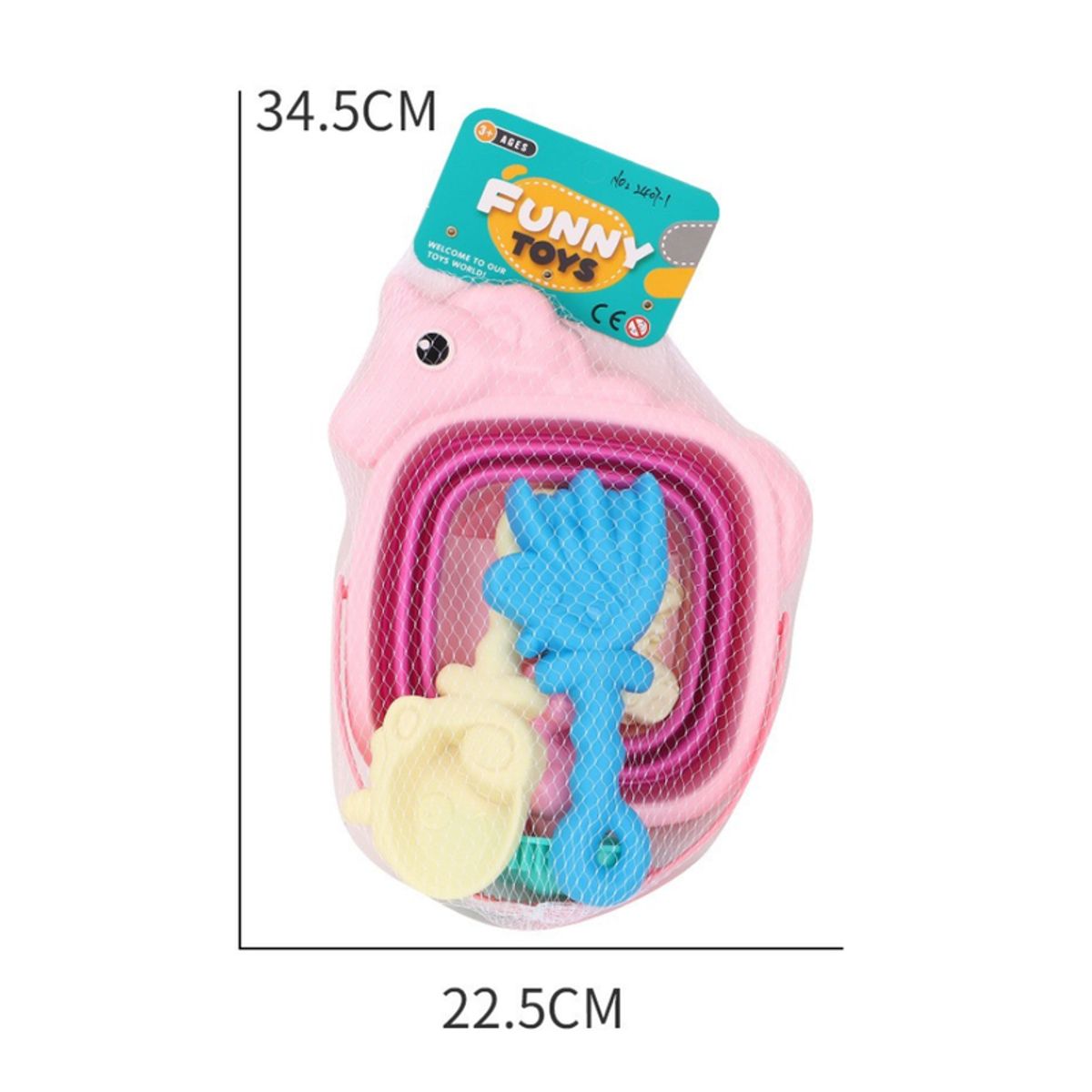 MULTIPLACE COLOMBIA - Set de Juguetes de Playa para Niños con Balde Plegable y Moldes-