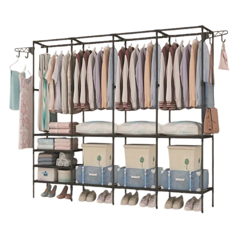 GENERICO - Ropero Perchero Tubular Organizador De Ropa 4 Cuerpos