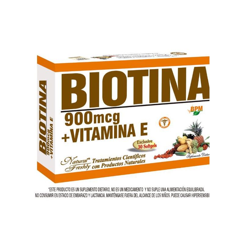 NATURAL FRESHLY - BIOTINA + VITAMINA E X 900MCG NATURAL FREHLY
