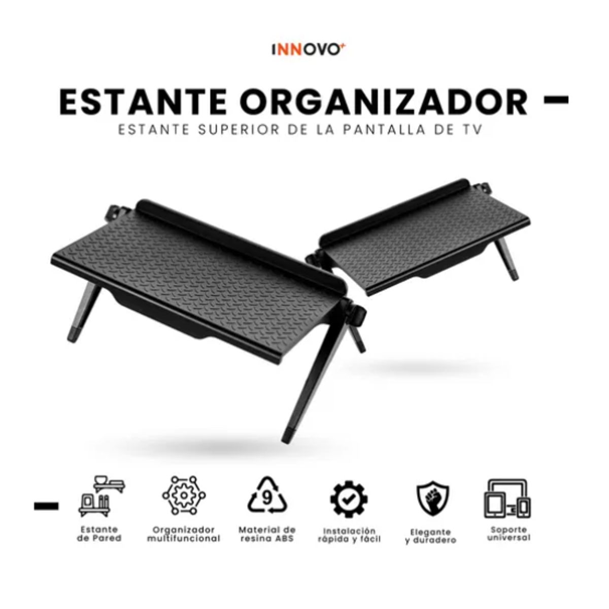 INNOVA - Soporte Organizador De Tv Ajustable Decodificador Modem Plástica ABS