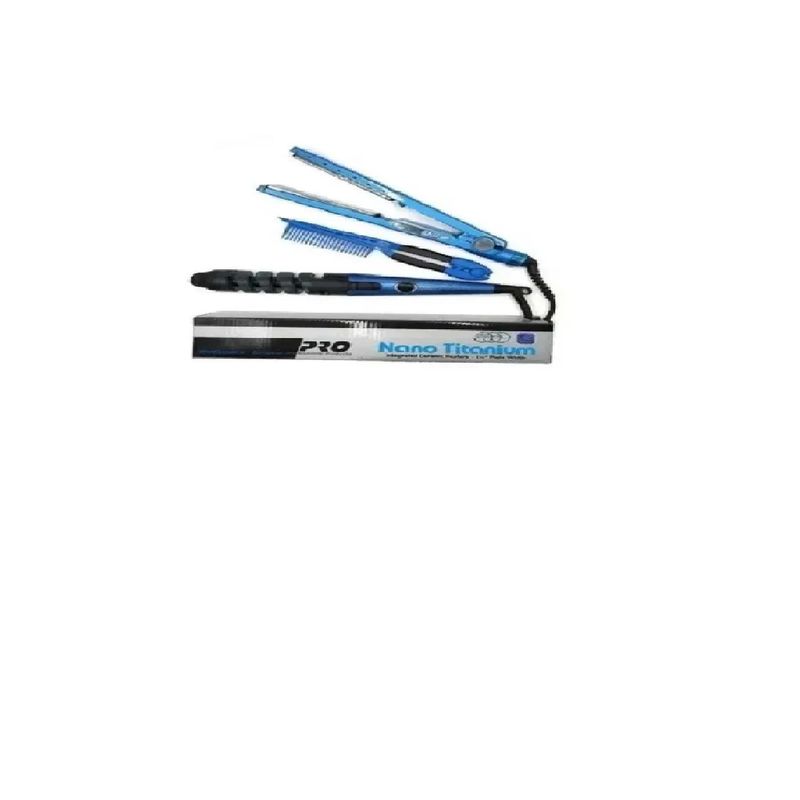 SKY - Combo Plancha De Cabello Nano Titanium + Rizador + Peine