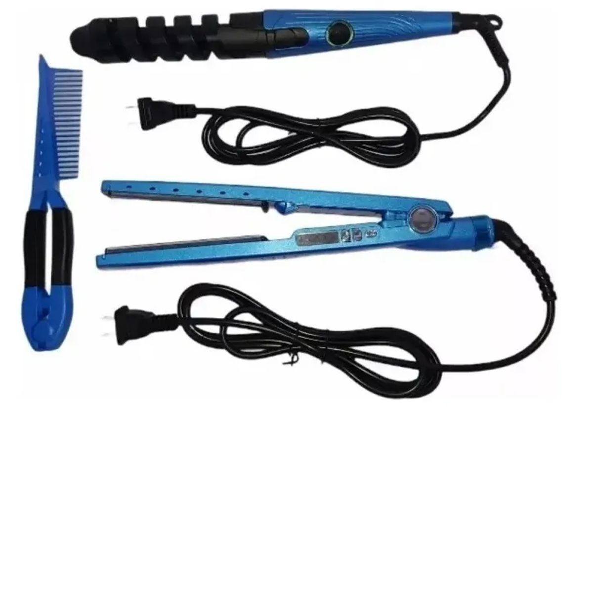 SKY - Combo Plancha De Cabello Nano Titanium + Rizador + Peine