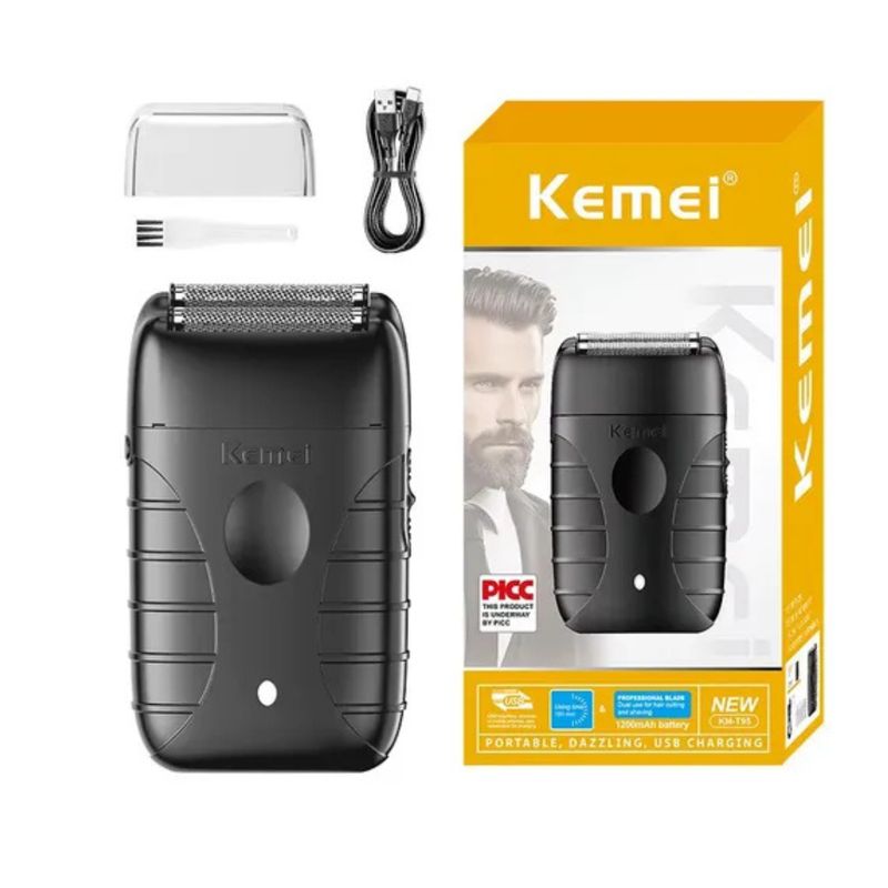 KEMEI - Afeitadora Eléctrica Kemei KM-T95 Recargable Portátil