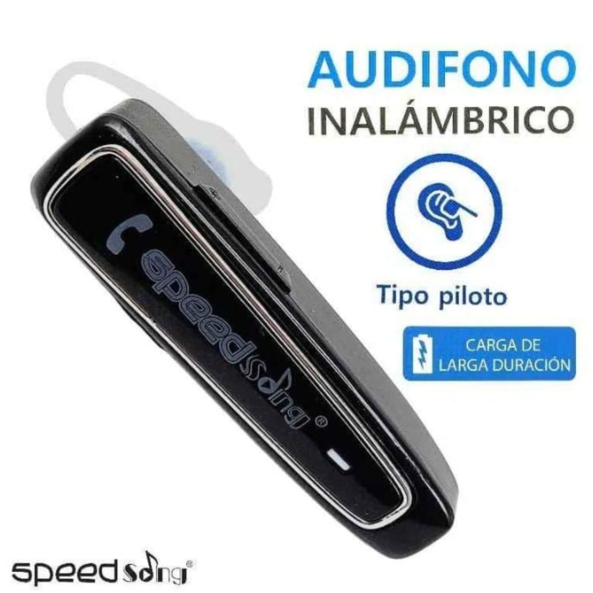 GENERICO - Auricular Inalámbrico Speed Song  SG-4006 (Tipo Piloto)