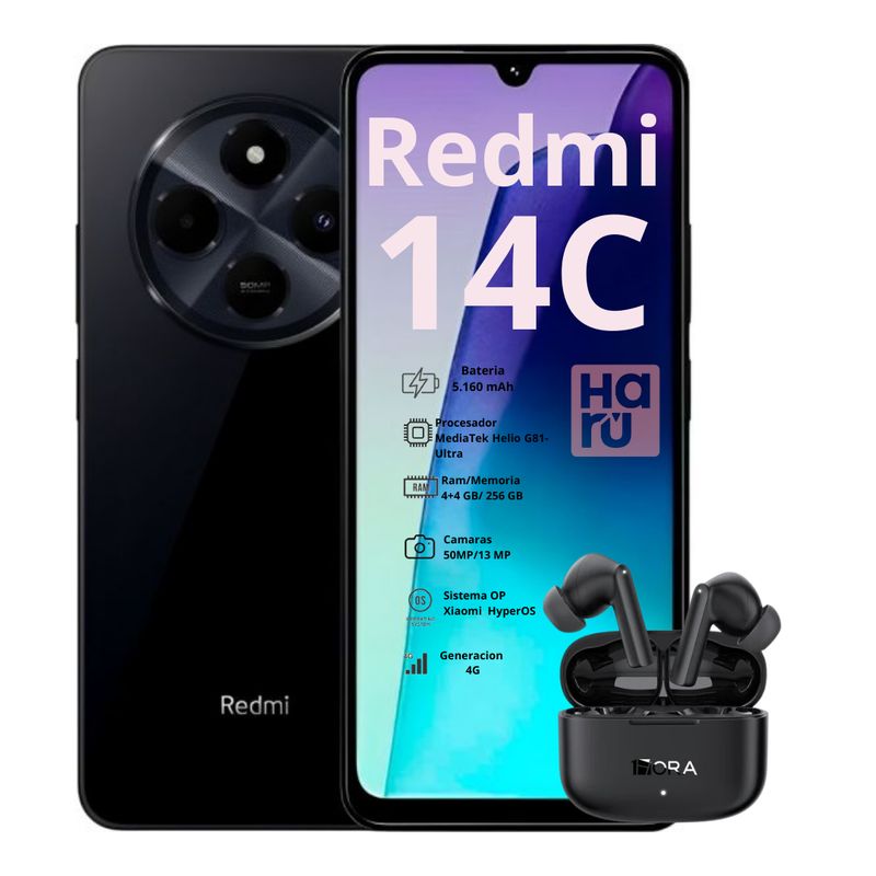 XIAOMI - Celular Xiaomi Redmi 14C 256GB4GB RAM - Negro