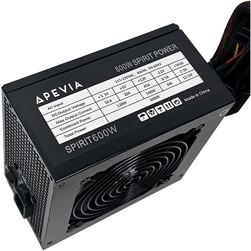 GENERICO - Fuente de Poder 600W Reales Apevia Spirit Series