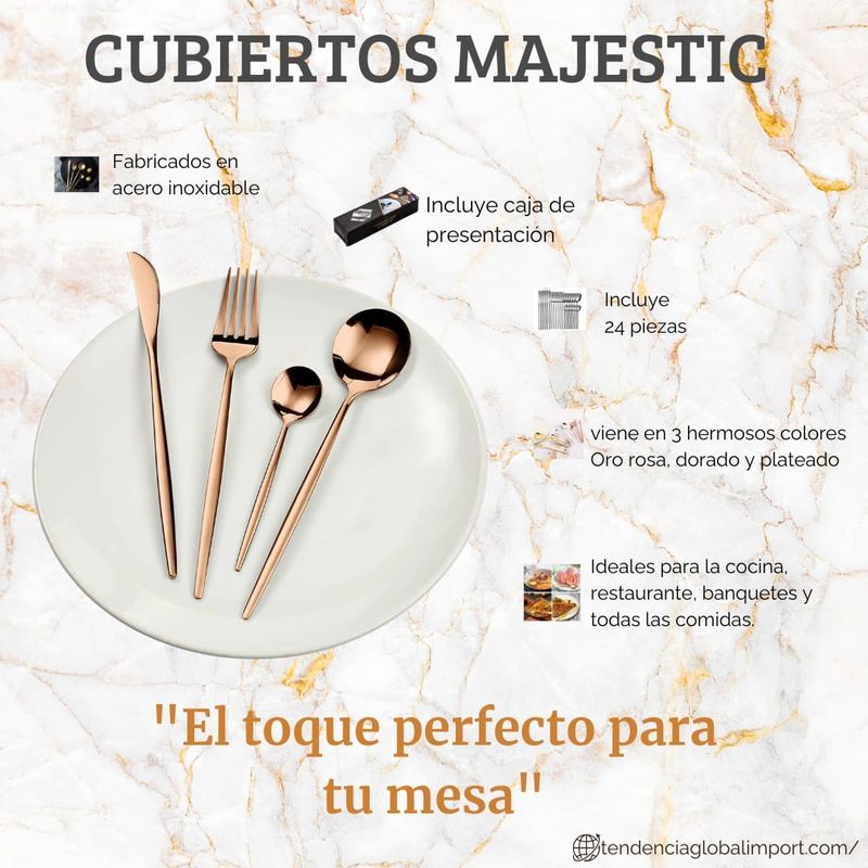 DECONCEPT - CUBIERTOS ALTA GAMA PARA HOGAR SET POR 24 UNIDADES