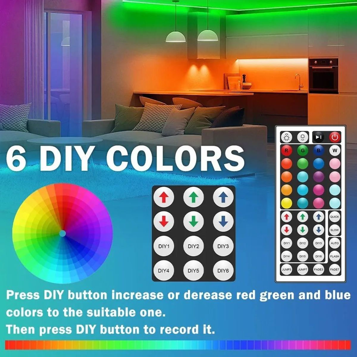 COLME TECHNOLOGY HOME - Cinta De Luz Led 10 Metros Rgb Control Remoto Adaptador 12v