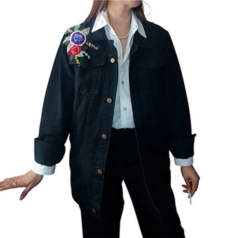 MORAMI - Chaqueta en jean Bordada a Mano