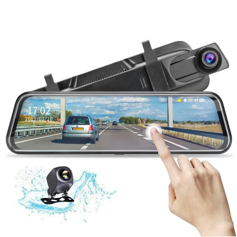 GENERICO - Espejo Retrovisor Táctil 10inch Dual Cámara Fhd 1080p M1-10