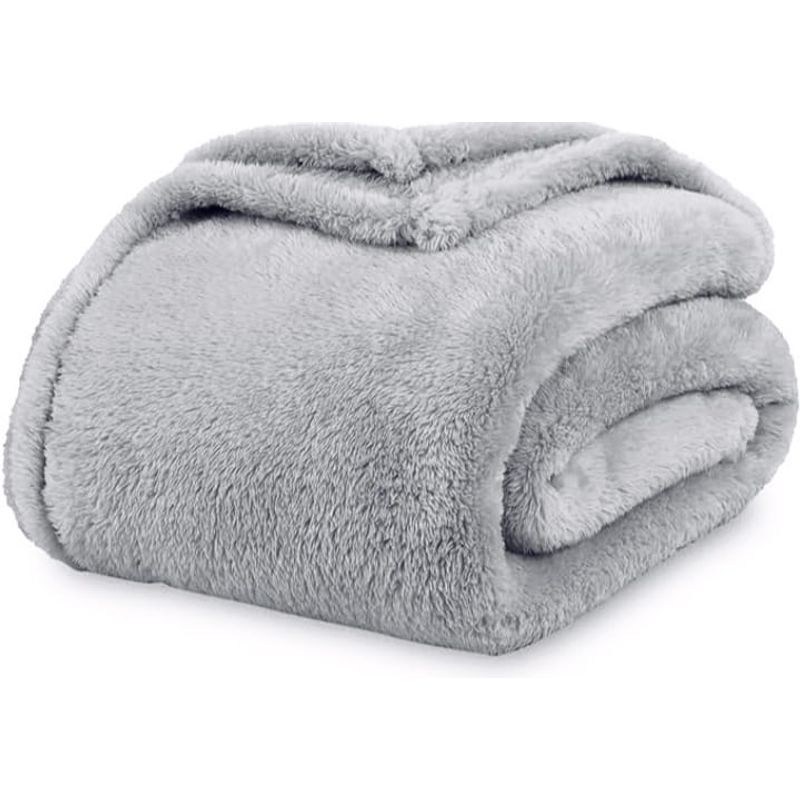 SIRENITAS - Cobija térmica Sherpa 2.60 x 2 metros Cama Queen Gris perla