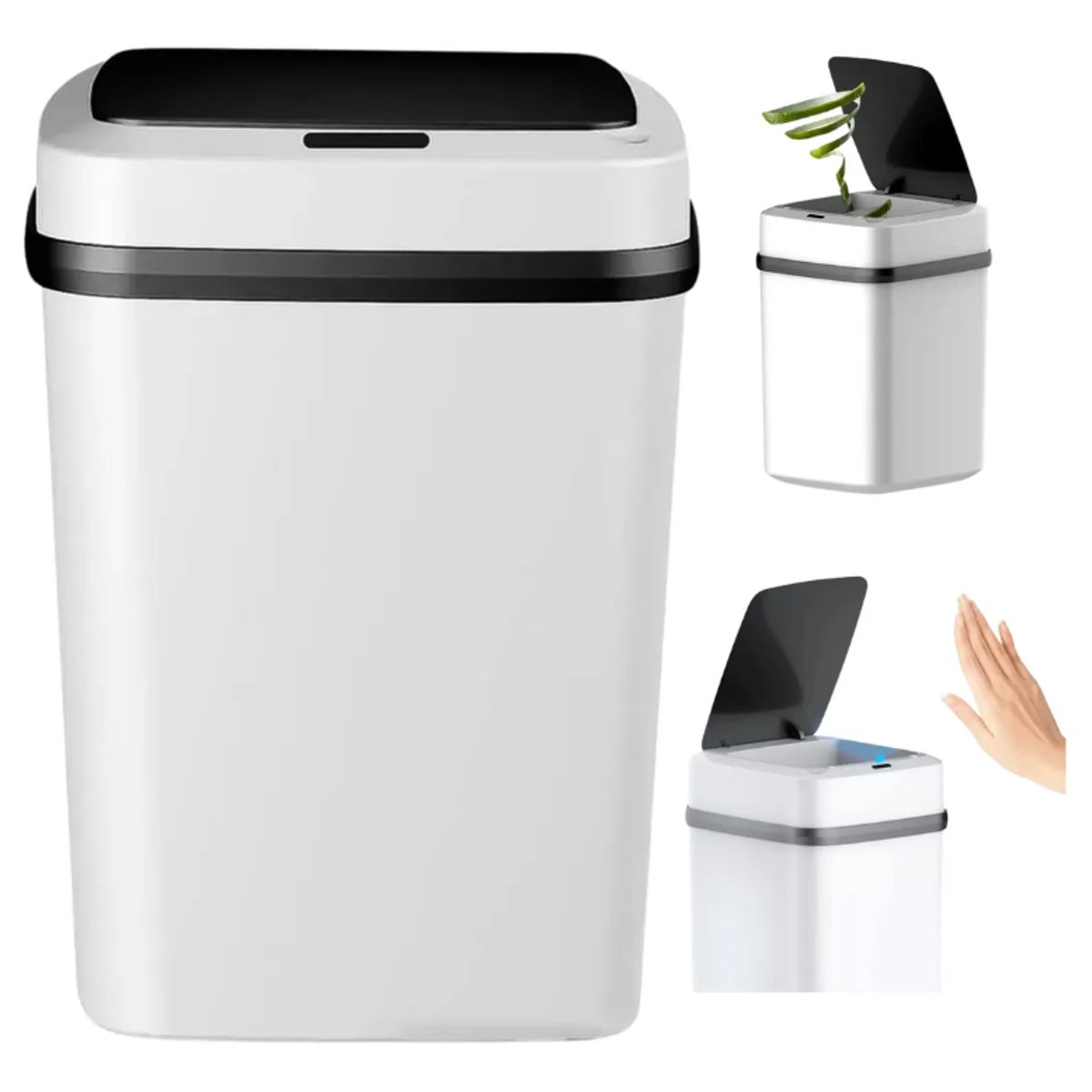 GENERICO - Papelera Inteligente Con Sensor Automático COLR BLANCO