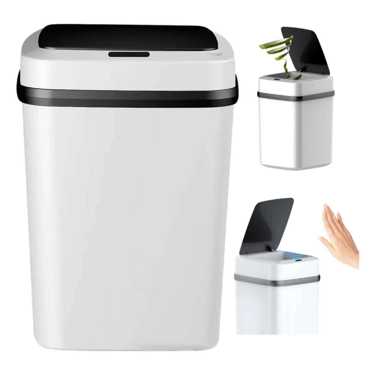 GENERICO - Papelera Inteligente Con Sensor Automático COLR BLANCO