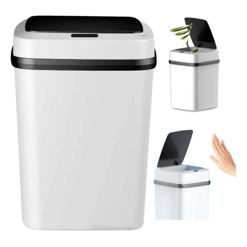 GENERICO - Papelera Inteligente Con Sensor Automático COLR BLANCO