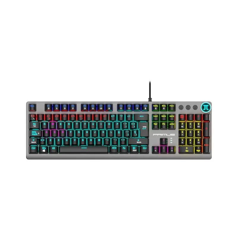 GENERICO - TECLADO MECANICO PRIMUS SILENCIOSO USB BOTON MULTIFUNCION RGB SOFTWARE