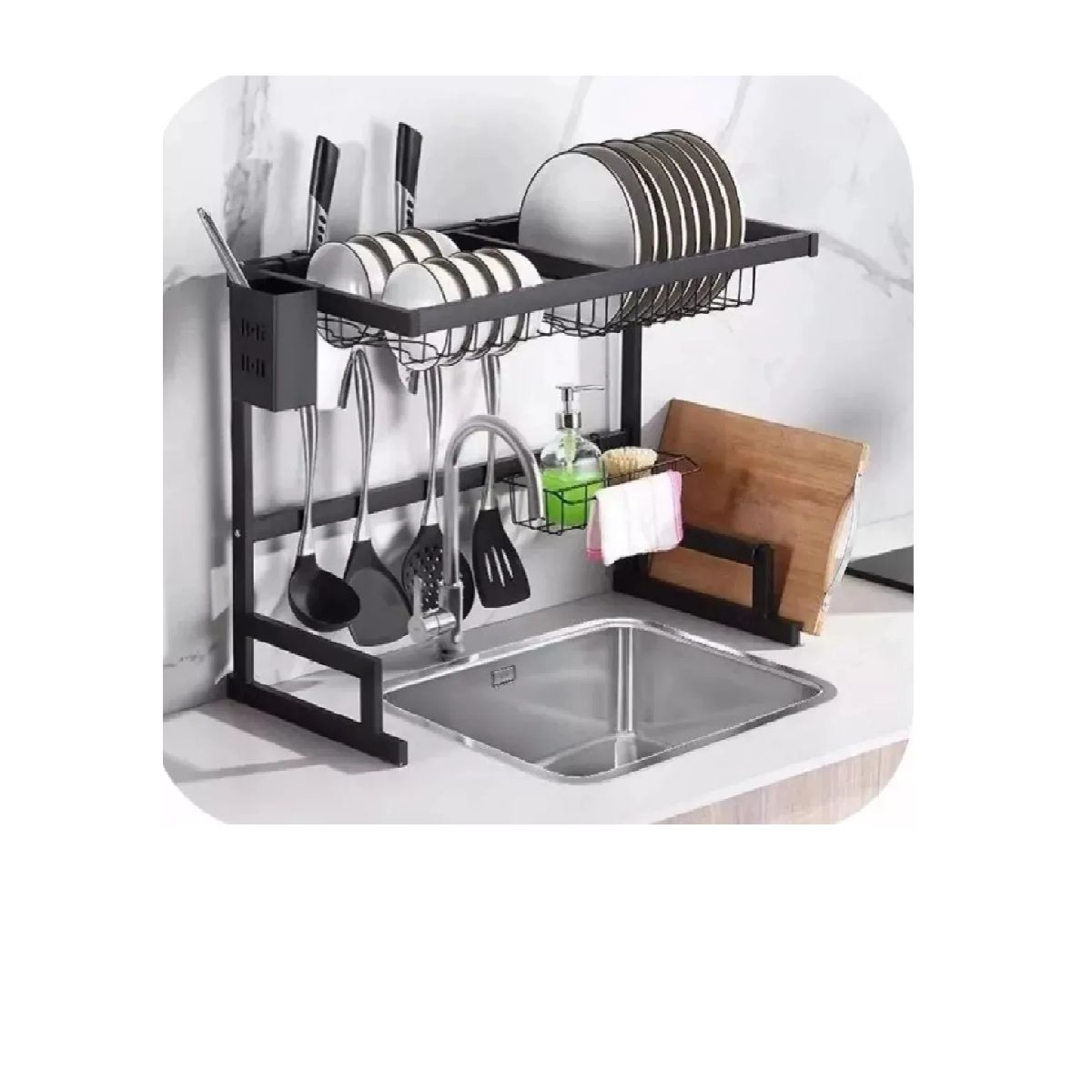 SKY - Seca Plato Acero Inoxidable 66cm Escurridor Vajilla 2 Pisos