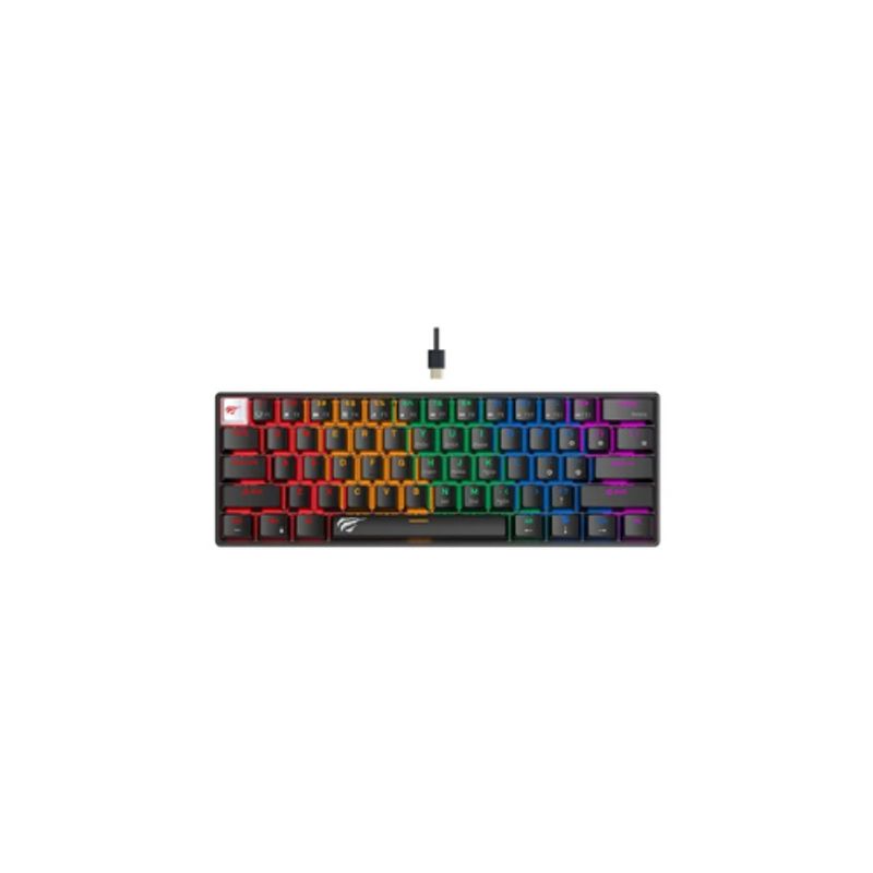 GENERICO - TECLADO MECANICO NEGRO COMPACTO RGB 61 TECLAS ANTIGHOSTING TIPO C