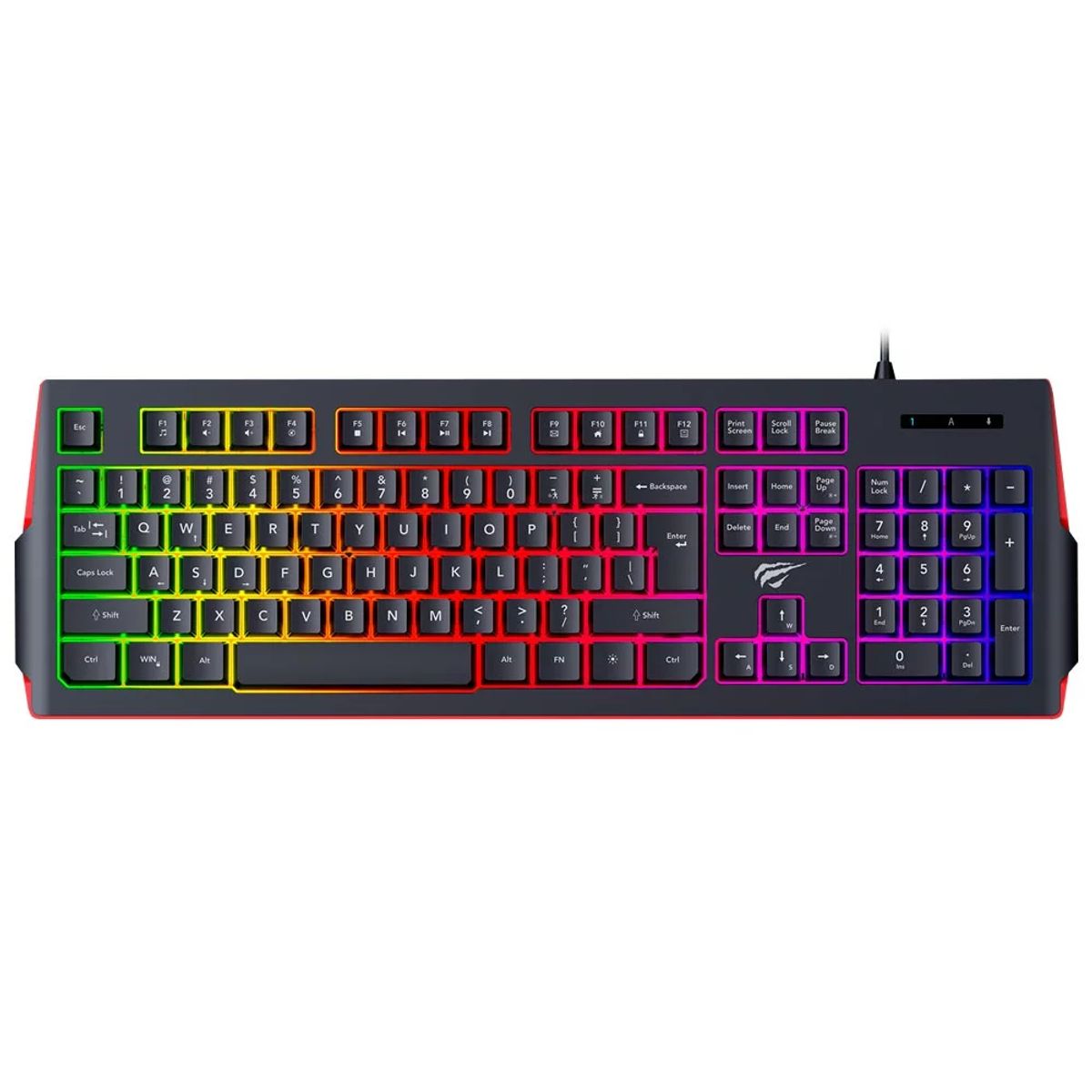 XTECH - TECLADO GAMER HAVIT MEMBRANA RGB USB NYLON FUNCIONES RAPIDAS