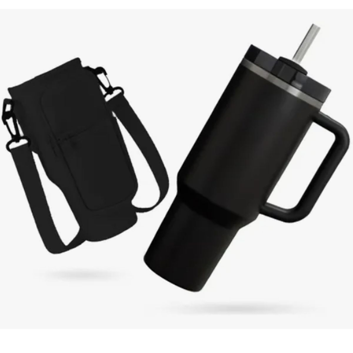 INNOVA - Termo Acero Inoxidable 40oz Con Funda Porta Termo Ajustable Black