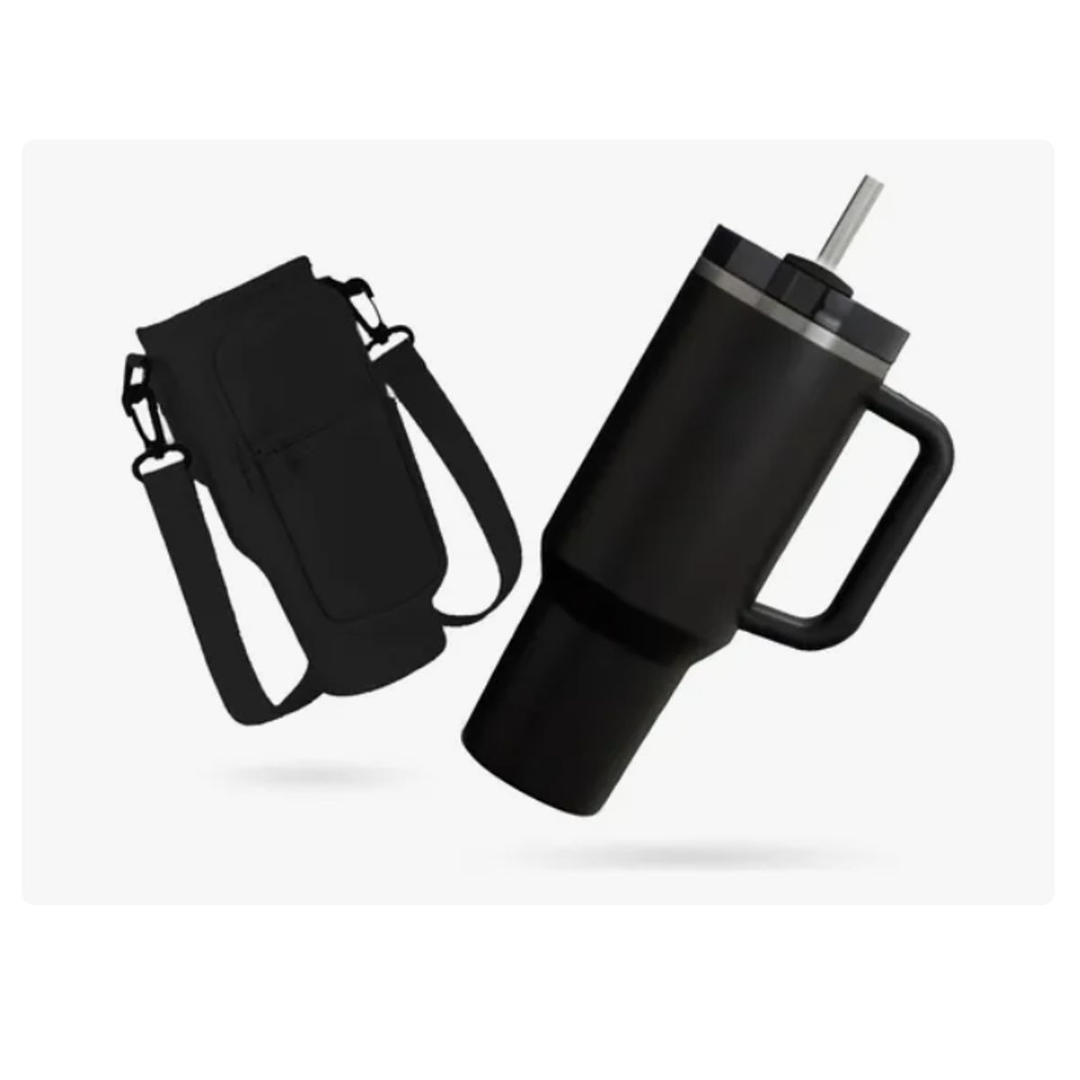 INNOVA - Termo Acero Inoxidable 40oz Con Funda Porta Termo Ajustable Black