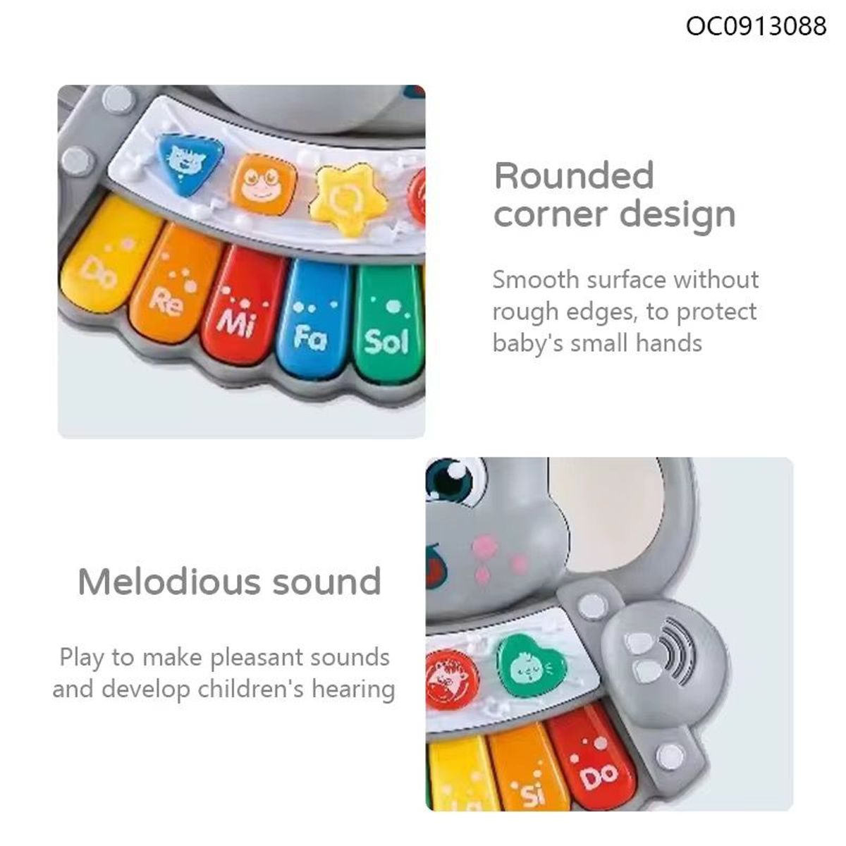 GENERICO - Mini Piano Para Niños Juguete Diseño Elefante Gris