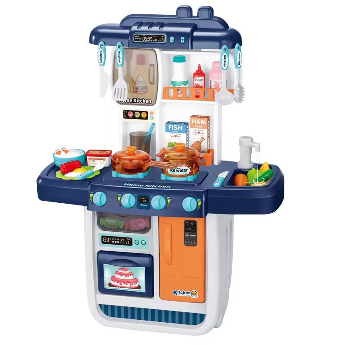 GENERICO - Cocina Didáctica Para Niños Con Accesorios Color Azul