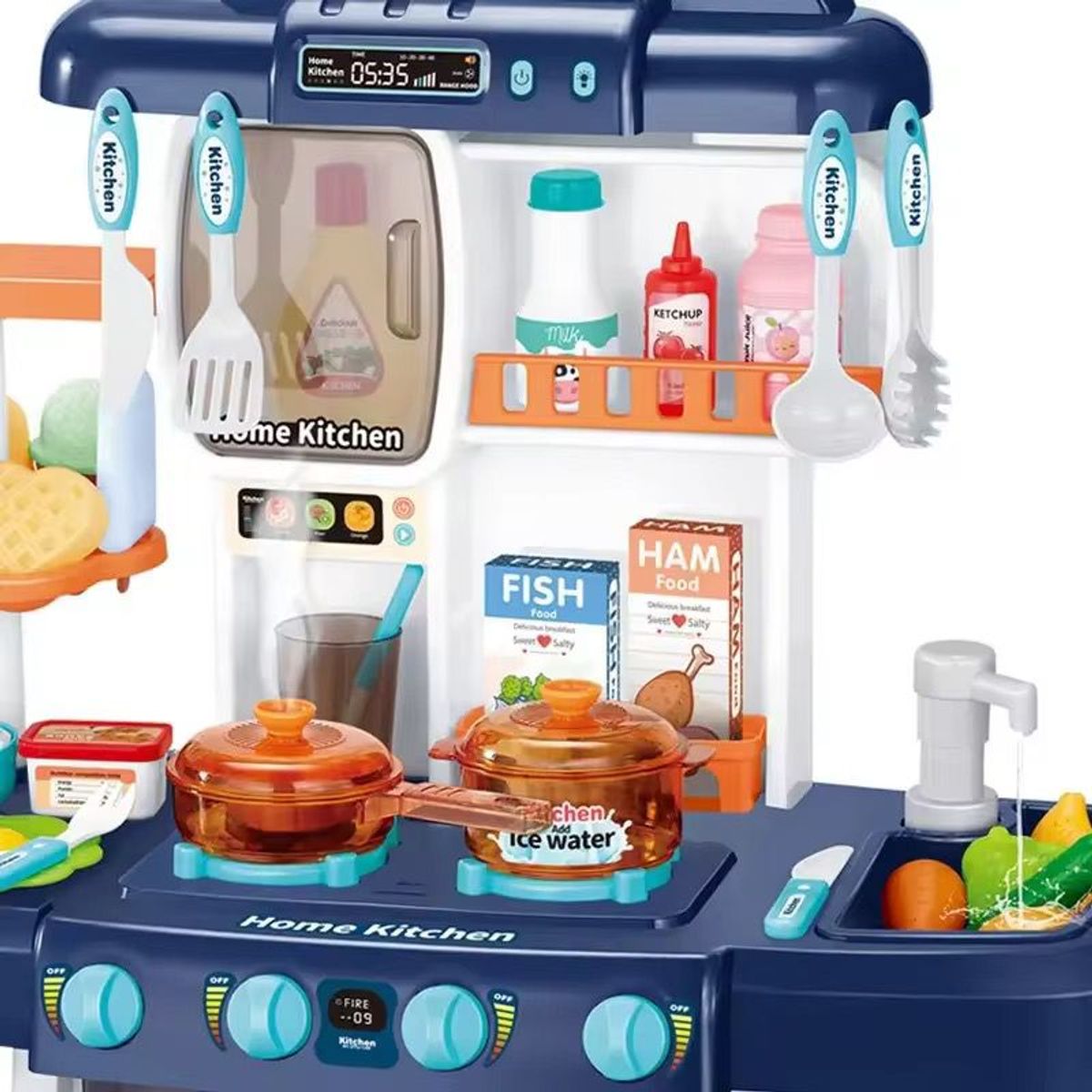 GENERICO - Cocina Didáctica Para Niños Con Accesorios Color Azul