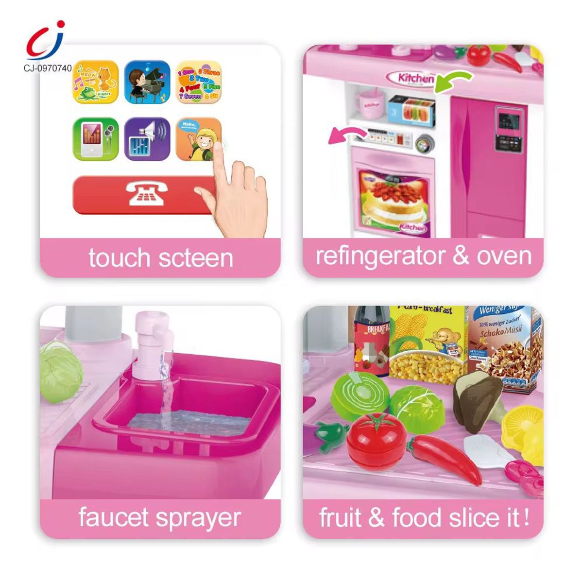 GENERICO - Cocina Deluxe Didáctica Para Niños Con Accesorios Rosa
