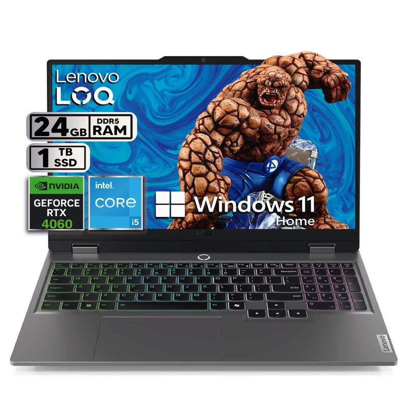 LENOVO - Portátil Lenovo Gamer LOQ 15IRX9 Intel Core i7-13650HX 24GB RAM 1TB SSD RTX 4060 WIN11 HOME 15.6”FHD